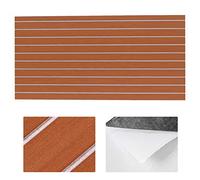 Keenso Tapis de Pont en Mousse EVA, Plancher de Bateau Imperméable Antidérapant 2400x600mm, avec Support de Colle Antidérapant, pour Utilisation Extérieure en Camping-Car Marin (C (Clair + Blanc))