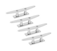 Keenso Taquet de Bateau Marin, Ensemble de 4 Taquets de Quai en Acier Inoxydable 316, Base Ouverte de 5 Pouces avec Finition Polie Miroir, Point d'attache Facile à Monter pour l'amarrage de Quai de