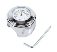 Keenso Thermomètre de Guidon de Moto, Monture Thermomètre Numérique de Montage de Guidon de Moto Temp Jauge Cadran Blanc, Cadran Etanche Noctilucent 7/8 en Alliage d'Aluminium