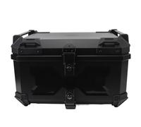 Keenso Top Case de Moto 58 L, Boîtier Supérieur Antivol Léger en ABS Résistant à l'eau avec Dégagement Rapide et Autocollants Réfléchissants, Ajustement Universel pour Moto Scooter (Black)