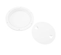 Keenso Trappe de Pont D'inspection Ronde de 8 Pouces, Couvercle Amovible avec Trous Pré-percés et Bague d'étanchéité, pour Bateaux, Yachts, Camping-Car, Installations Extérieures (White)