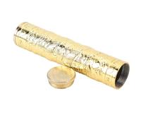 Keenso Tube de Stockage Portatif Durable de Récipient de Tube en Métal pour le Voyage de Camping en Plein Air, scellé Imperméable pour des Documents de Collations, Alliage de Zinc (GOLD)