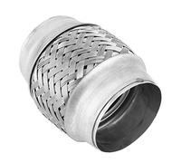 Keenso Tuyau Flexible D'échappement, Soufflet de Tuyau D'échappement Universel, Tuyau Flexible tressé en Acier Inoxydable, 2,5 Pouces de Diamètre et 4 Pouces de Longueur