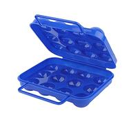 Keenso Une Boîte avec Un Double Bol en Plastique pour Les œufs avec des Poignées, Ferme et Durable, Résistant à la Poussière et 12 œufs (Blue)