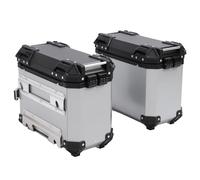 Keenso Valise Latérale de Moto, Boîte Latérale Rigide de Moto en Alliage D'aluminium 35L avec Doublure en PU Amovible, Antivol étanche à la Poussière, Ajustement Universel pour Les (Silver)
