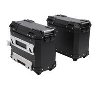 Keenso Valise Latérale de Moto, Boîte Latérale Rigide de Moto en Alliage D'aluminium 35L avec Doublure en PU Amovible, Antivol étanche à la Poussière, Ajustement Universel pour Les (Black)