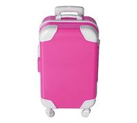 Keenso Valise Simulée Vive, Portable, étuis à Bagages Exquis, Accessoires de Poupée pour Poupées Filles de 18 Pouces (PJ-459-01 Valise à roulettes Poudre)
