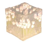 Keenso Veilleuse Tulipe, Lampe de Nuit Décorative LED Bricolage Cube Magique Tulipes Lampe de Table en Fleurs pour Femmes et Filles (Rose