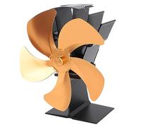 Keenso Ventilateur de poêle à chaleur - Efficace - Pour cheminée à bois - Ventilateur thermique auto-générateur pour économie d'énergie et protection de l'environnement - Doré