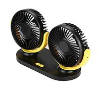 Keenso Ventilateur de Voiture USB à Double Tête, Ventilateur de Climatiseur ABS 5 V, 3 Vitesses, Refroidisseur Automatique Portable avec Faible Bruit, Flux d'air Puissant pour Voiture, Camion, SUV,