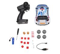 Keenso Voiture de Course RC Drift 2,4 GHz, Véhicule télécommandé avec Vitesse de 20 Km/h, Pneus de Dérive et de Course Commutables, Feux Avant et Arrière pour Adultes et Enfants (Blue)