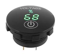 Keenso Voltmètre Numérique à LED 12V-24V, étanche DC Voltmètre Batterie Jauge Panneau Rond Universel pour Voiture Camion Moto Navire ATV RV Tracteur commutateur de voiture