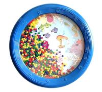 Keenso Wave Bead Ocean Drum d'apprentissage en plastique avec motif ondulé, facile à transporter pour les cours de musique et les activités de divertissement, orange de 25,4 cm, motif cheval de mer