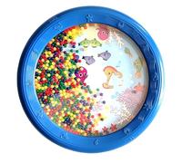 Keenso Wave Bead Ocean Drum d'apprentissage en plastique avec motif ondulé, facile à transporter pour les cours de musique et les activités de divertissement, orange de 25,4 cm, motif cheval de