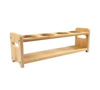 Keenso Wood Premium 4 Trous Bouteilles D'huile Rack Sauver Les Appareils de Cuisine pour Les épices de Rangement des épices (Emplacements Ronds)