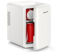 KEENSTAR Mini réfrigérateur 4 litres pour soins de la peau et alimentaires, refroidisseur et chauffage 110 V/12 V, refroidisseur portable pour chambre, bureau, voiture, chambre à coucher, ultra