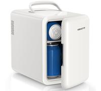 KEENSTAR Mini réfrigérateur, 6 litres/8 canettes, 110 V AC/12 V DC, refroidisseur et réchauffeur pour chambre à coucher, cosmétiques, bureau, dortoir et voiture, réfrigérateur personnel portable pour