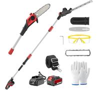 Keenstone 2-en-1 Élagueuse sur Perche et Taille-haie Électrique sans Fil, Tronçonneuse de 20cm, Batterie 4,0Ah, Double Lame de 42cm, Portée Max de 2,8m pour Jardins, Arbres et Arbustes