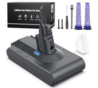 Keenstone 6500mAh Batterie pour Dyson V8 SV10 Absolute Fluffy Animal Plus Motorhead Aspirateur - 2 Filtres, Tournevis et Vis Inclus