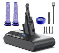 Keenstone 8000mAh Batterie pour Dyson V8 SV10 Absolute Fluffy Animal Plus Motorhead Extra Slim Parquet Total Clean Aspirateur - 2 Prefiltres, 1 Postfiltre, Tournevis et Vis Inclus