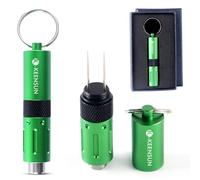 KEENSUN Ensemble d'outils de poinçonnage 2 en 1 avec ouvre-trou de cigare (9 mm) et double nubber, perforateur rotatif portable avec anneau porte-clés (vert)
