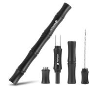 KEENSUN Ensemble d'outils de poinçonnage 3 en 1 avec poinçon à cigare (8 mm), coupe-cigare et double nubber (noir)