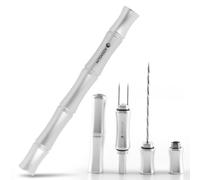 KEENSUN Ensemble d'outils de poinçonnage 3 en 1 avec poinçon à cigare (8 mm), coupe-cigare et double nubber (argenté)