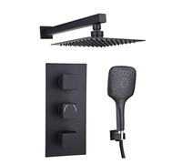 Keenware KBV/132 Lunar Kit de douche mural 2 sorties avec robinet encastré Noir