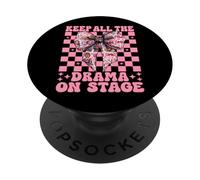 Keep All The Drama on Stage Masque de théâtre Drame Comédie PopSockets PopGrip Adhésif