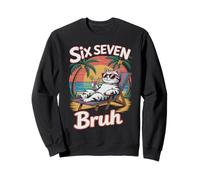Keep Calm 6 7 Bruh Cat Vacation Cruise Trip Joke Gen Alpha Z Sweatshirt