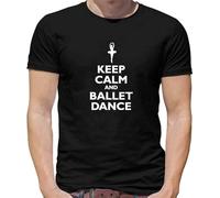 Keep Calm and Ballet Dance Mens t Shirt Schwarz Herren - Ballerina - Dancer - Dancing - Hobbie Manches Courtes(Large)
