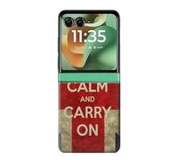 Keep Calm and Carry On Etui Coque Housse pour Motorola Razr 60, Razr 2025