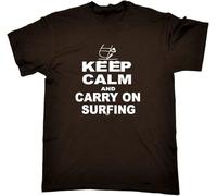 Keep Calm and Carry on Surfing - Mens Funny Novelty Gift Hi vis t Shirt Hemden(Medium)