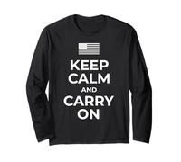 « Keep Calm and Carry On US USA Flag Stars and Stripes. » Manche Longue