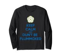 Keep Calm and Dun't Be Flummoxed Yorkshire Dailect Bleu Manche Longue
