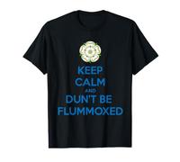 Keep Calm and Dun't Be Flummoxed Yorkshire Dailect Bleu T-Shirt Graphique avec Valeur