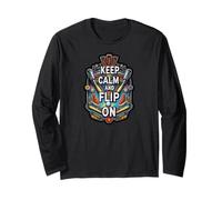 Keep Calm and Flip on Pinball Machine Arcade Gamer Manche Longue