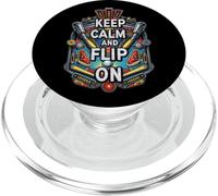 Keep Calm and Flip on Pinball Machine Arcade Gamer PopSockets PopGrip pour MagSafe