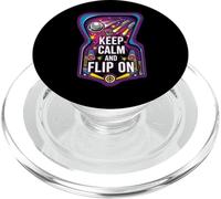 Keep Calm and Flip on Retro Pinball Arcade Game PopSockets PopGrip pour MagSafe