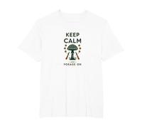 Keep Calm and Fourrage on Mushroom Hunter Nature Lover T-Shirt, Homme Grandes Tailles, Blanc, 5X Tall