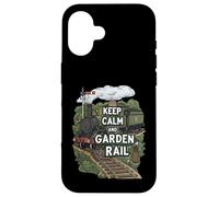Keep Calm and Garden Rail Model Train Hobbyist Coque pour iPhone 16