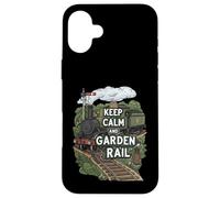 Keep Calm and Garden Rail Model Train Hobbyist Coque pour iPhone 16 Plus