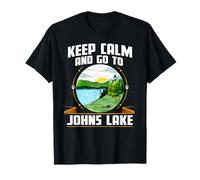 Keep Calm And Go To Johns Lake Camping Sayings Camper T-Shirt