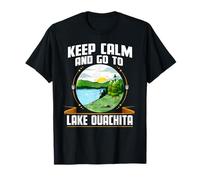 Keep Calm And Go To Lake Ouachita Camping Sayings Camper T-Shirt