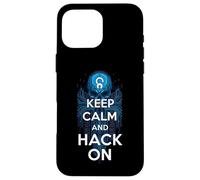 Keep Calm and Hack on Hacker Skull Circuit Board Coque pour iPhone 16 Pro Max