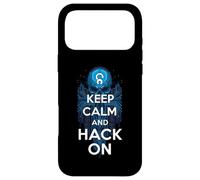 Keep Calm and Hack on Hacker Skull Circuit Board Coque pour iPhone 17 Pro Max