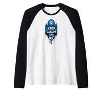 Keep Calm and Hack on Hacker Skull Circuit Board Manche Raglan