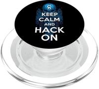 Keep Calm and Hack on Hacker Skull Circuit Board PopSockets PopGrip pour MagSafe