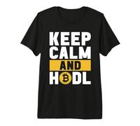 Keep Calm and HODL Crypto Token Blockchain Crypto-Monnaie T-Shirt Haut de Gamme