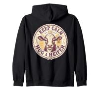 Keep Calm and Hug a Heifer Country Western Cow Humour Sweat à Capuche